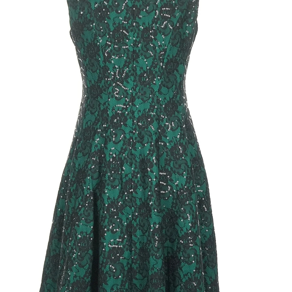 INC International Concepts Teal and Black Sequin Dress - Picture 2 of 7